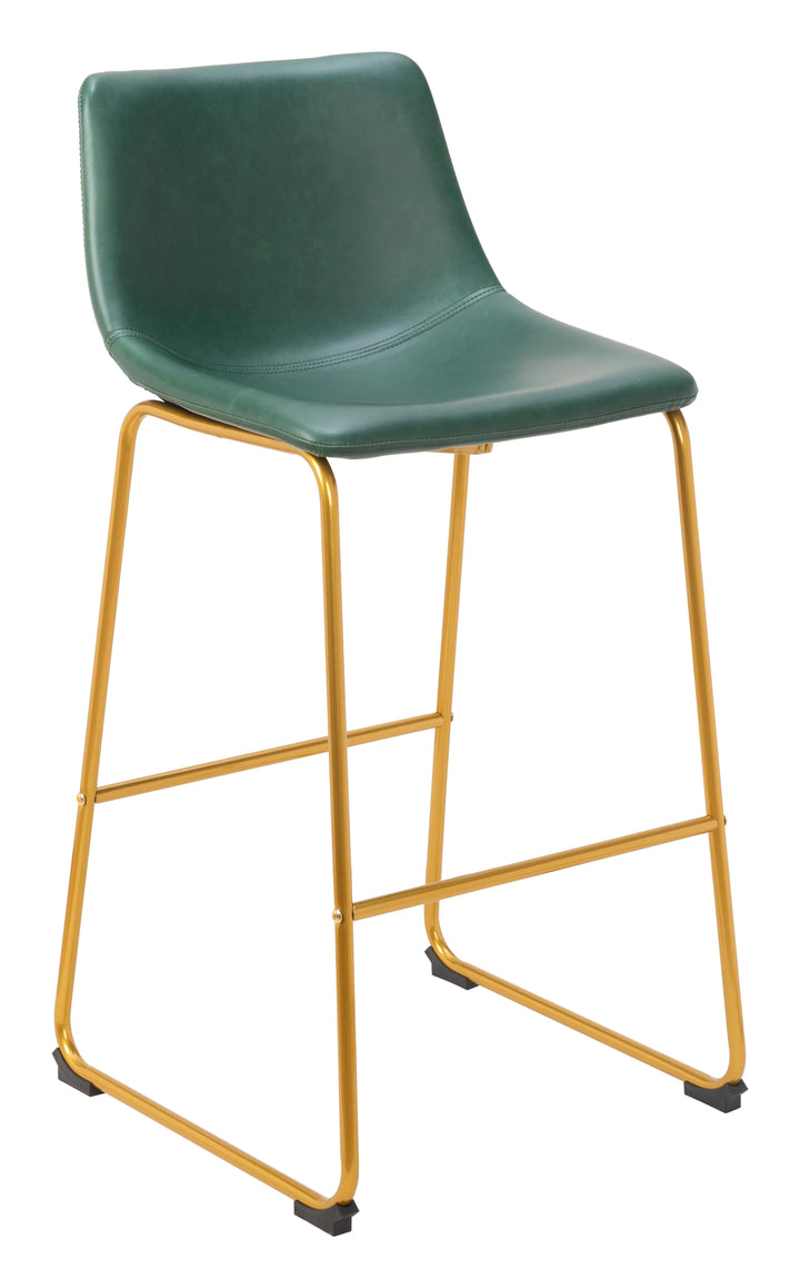 Augusta Barstool (Set of 2) Green & Gold - AmericanHomeFurniture