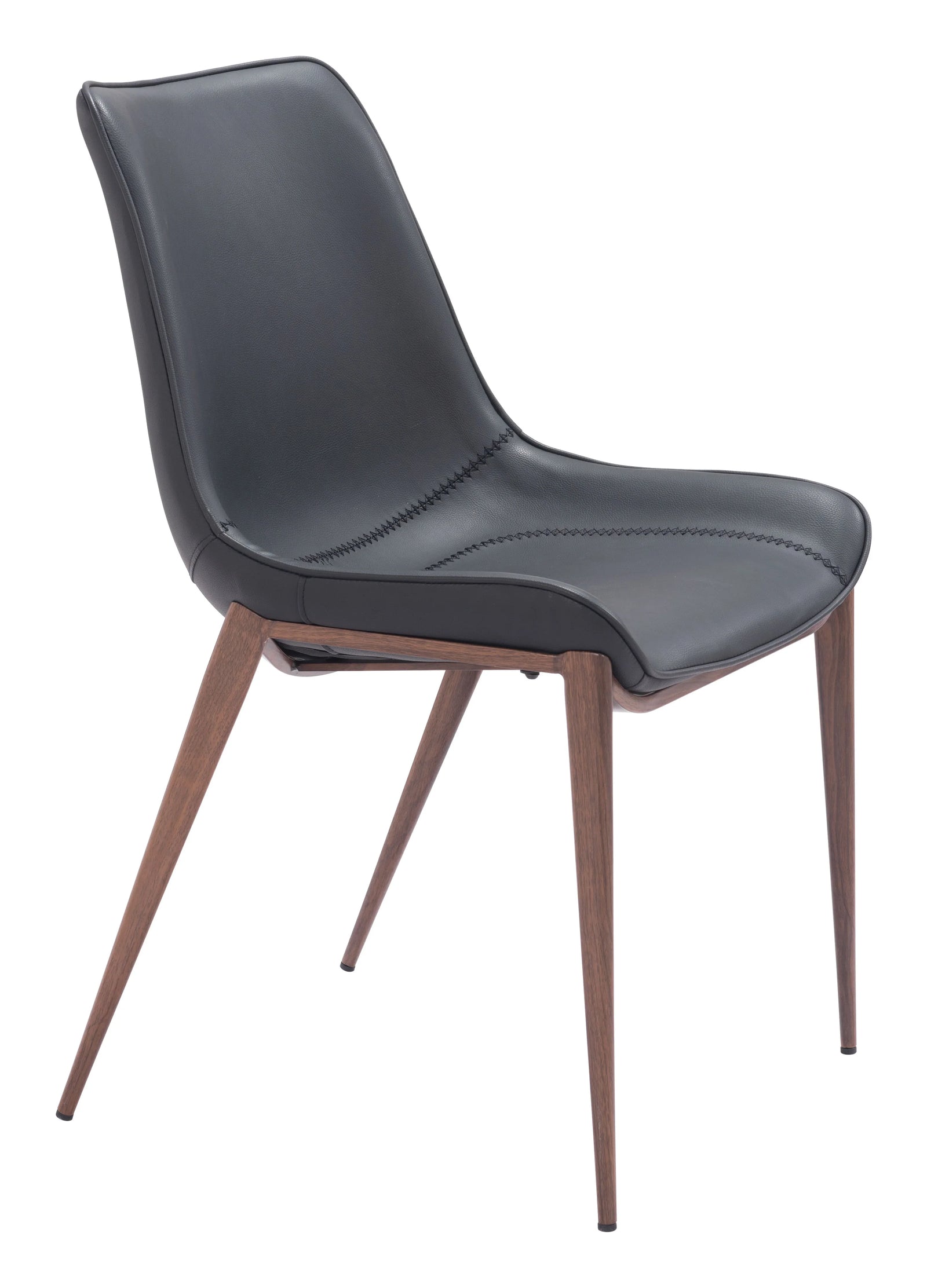 Zuo Magnus Dining Chair (Set of 2) Black & Walnut DINING CHAIRS