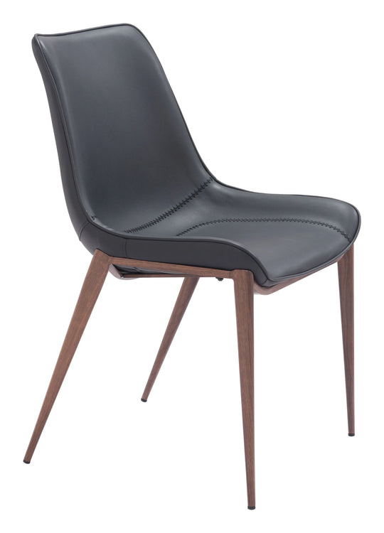 Zuo Magnus Dining Chair (Set of 2) Black & Walnut DINING CHAIRS