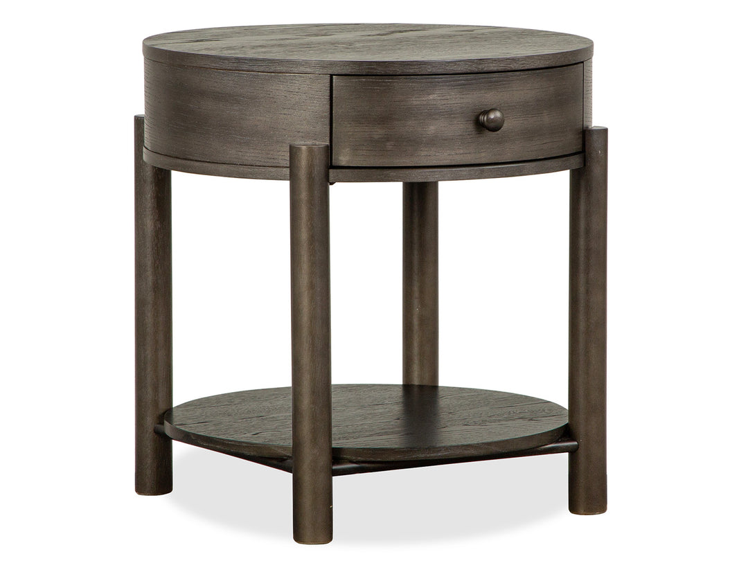Hadleigh Black Coffee Bean Round End Table - T5711-05