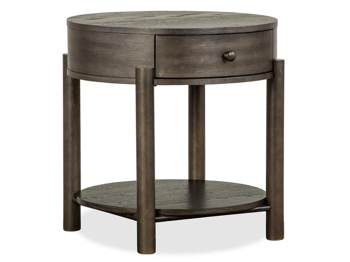 Hadleigh Black Coffee Bean Round End Table - T5711-05