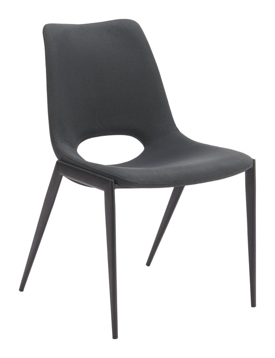 Zuo Desi Armless Dining Chair (Set of 2) Black DINING CHAIRS