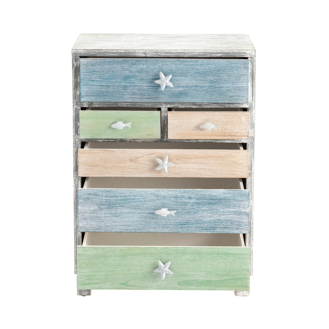 6-Drawer Weathered Accent Chest - AmericanHomeFurniture