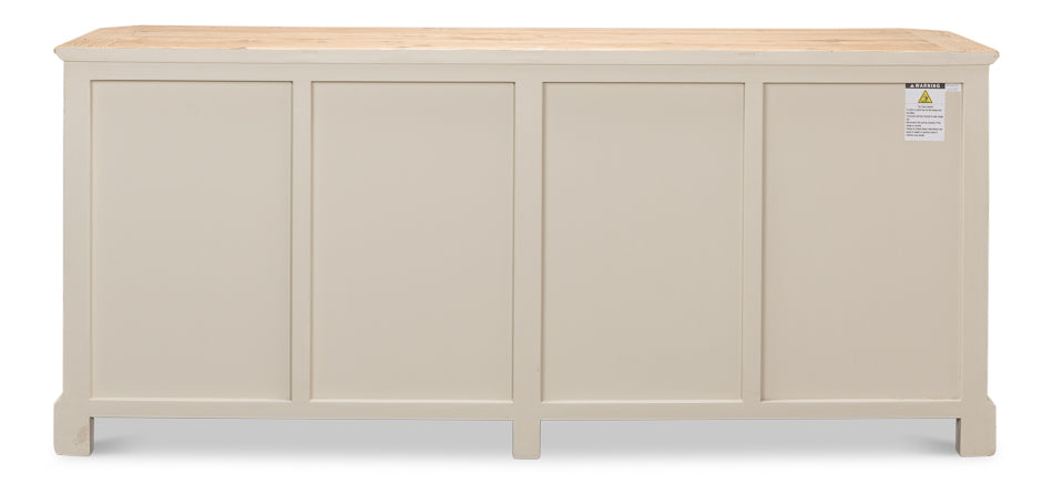 American Home Furniture | Sarreid - Antique Whitewash Sideboard - 4 Door