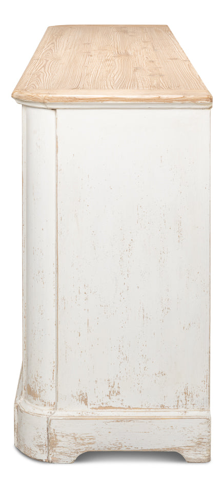 American Home Furniture | Sarreid - Antique Whitewash Sideboard - 4 Door