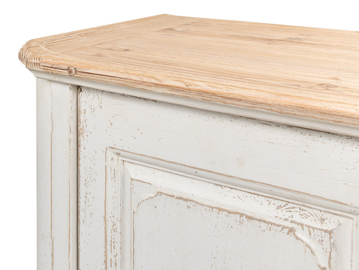 American Home Furniture | Sarreid - Antique Whitewash Sideboard - 4 Door