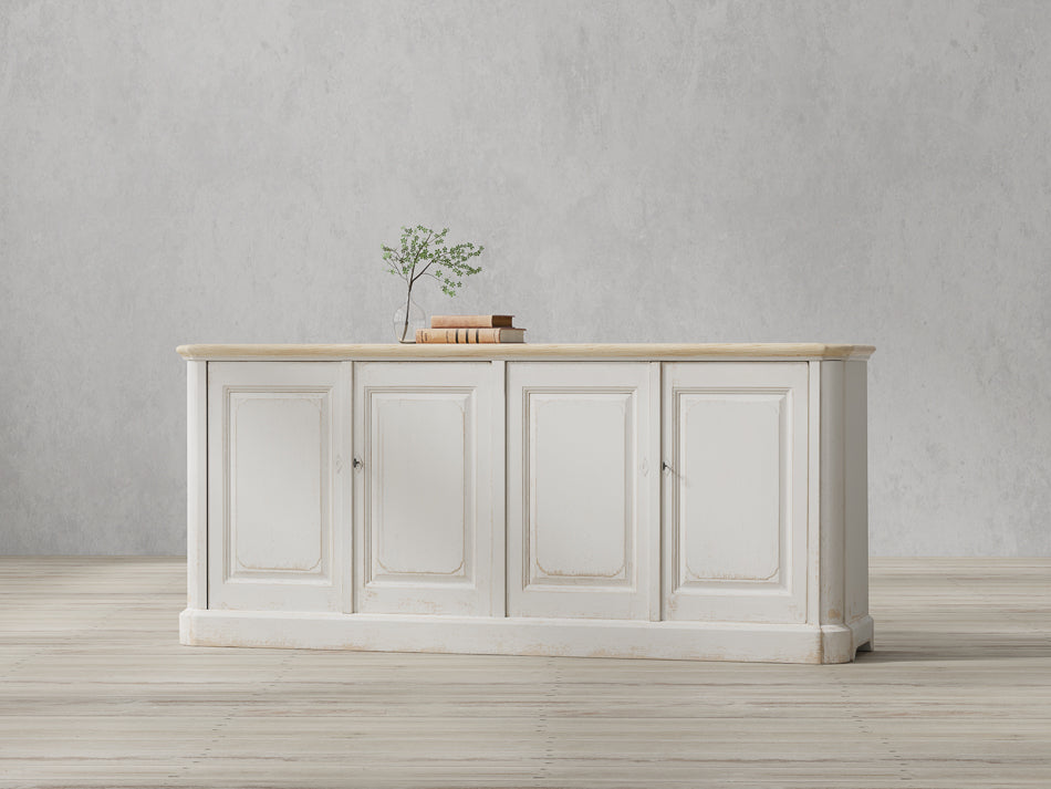 American Home Furniture | Sarreid - Antique Whitewash Sideboard - 4 Door