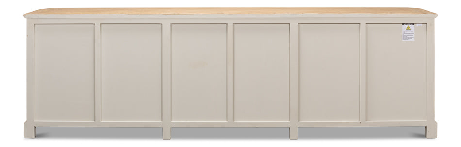 American Home Furniture | Sarreid - Antique Whitewash Sideboard - 6 Door