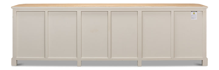 American Home Furniture | Sarreid - Antique Whitewash Sideboard - 6 Door