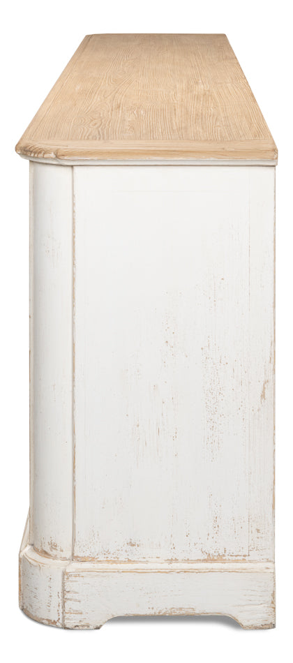 American Home Furniture | Sarreid - Antique Whitewash Sideboard - 6 Door