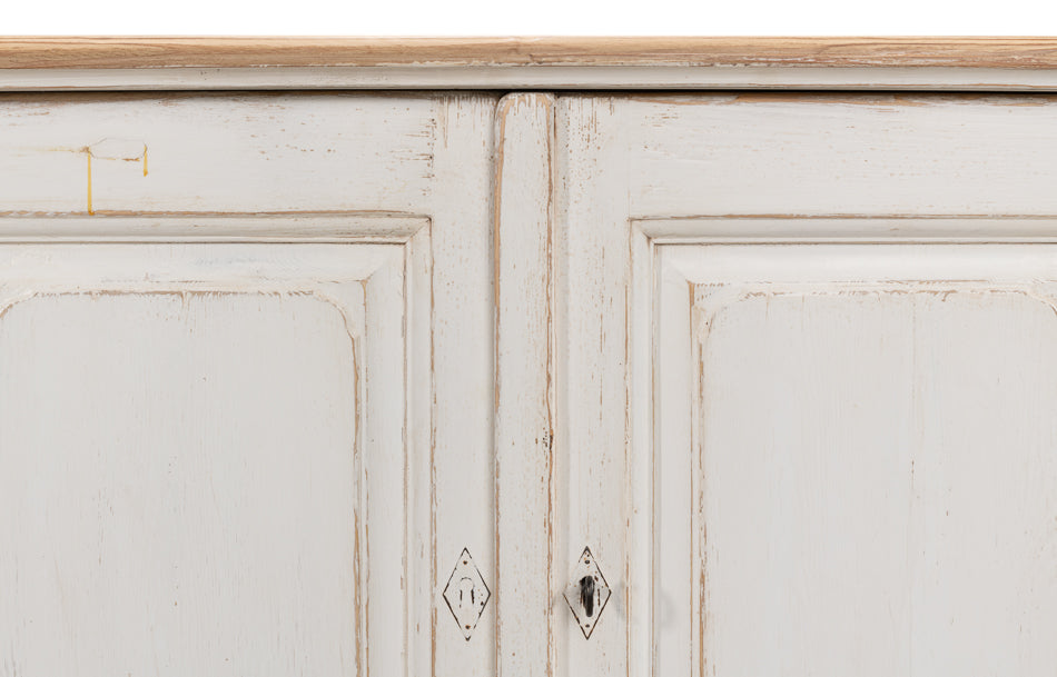 American Home Furniture | Sarreid - Antique Whitewash Sideboard - 6 Door