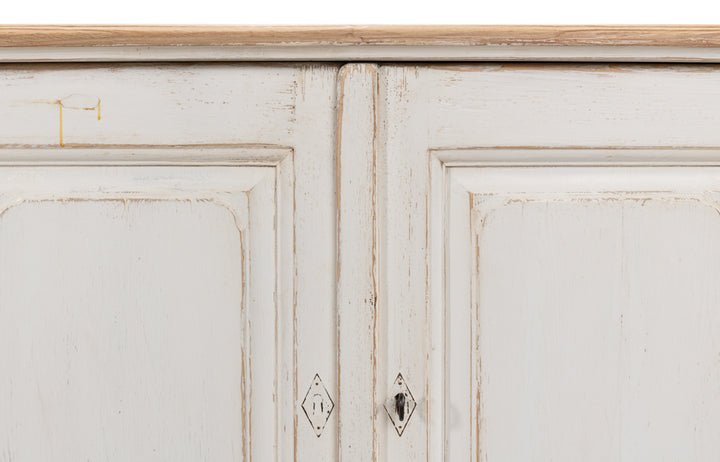American Home Furniture | Sarreid - Antique Whitewash Sideboard - 6 Door