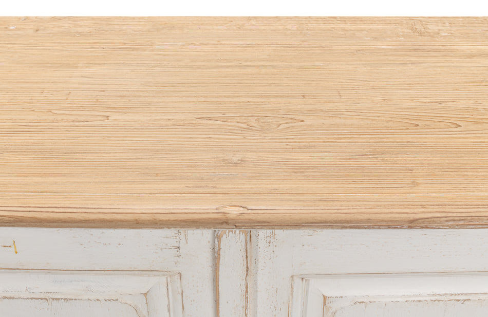 American Home Furniture | Sarreid - Antique Whitewash Sideboard - 6 Door