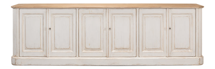 American Home Furniture | Sarreid - Antique Whitewash Sideboard - 6 Door