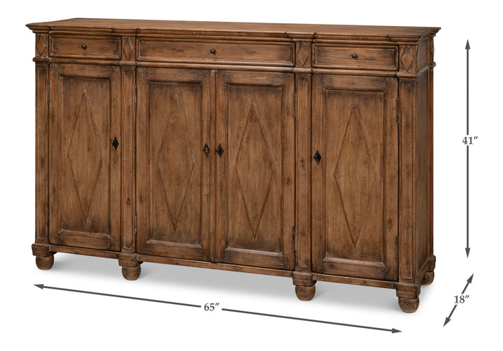 American Home Furniture | Sarreid - Diamond Wall Sideboard - Brown