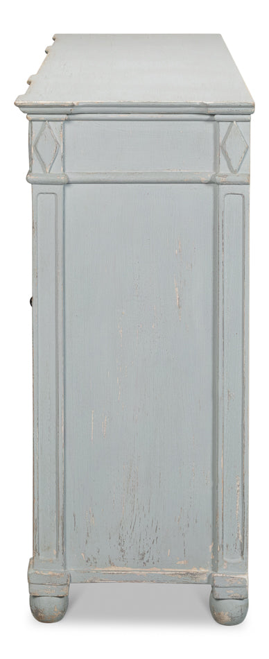 American Home Furniture | Sarreid - Diamond Wall Sideboard - Blue/Grey