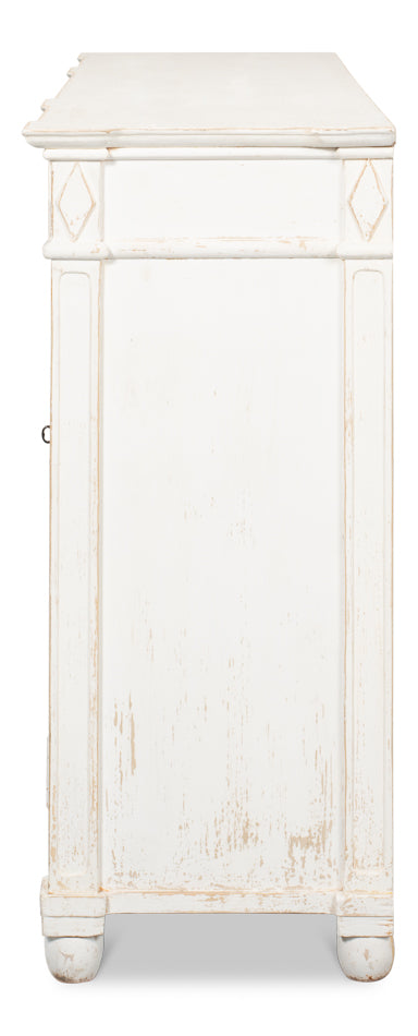 American Home Furniture | Sarreid - Diamond Wall Sideboard - Whitewash Finish