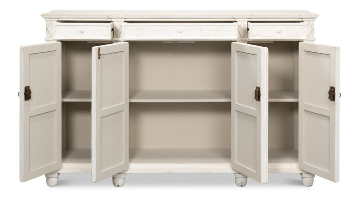 American Home Furniture | Sarreid - Diamond Wall Sideboard - Whitewash Finish