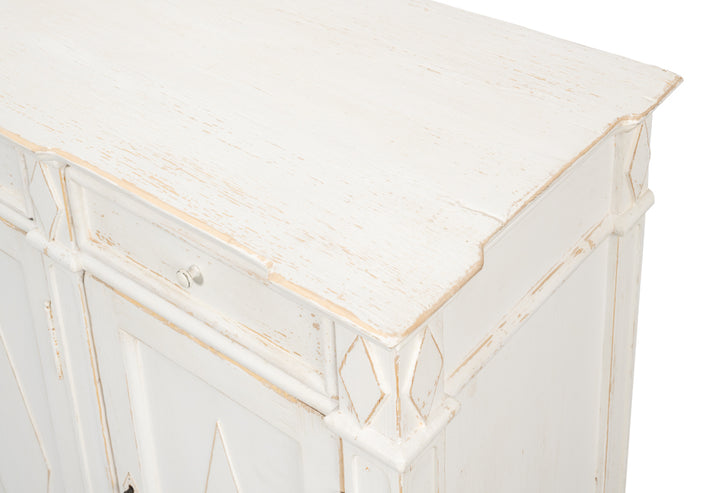 American Home Furniture | Sarreid - Diamond Wall Sideboard - Whitewash Finish