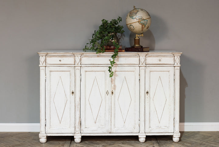 American Home Furniture | Sarreid - Diamond Wall Sideboard - Whitewash Finish