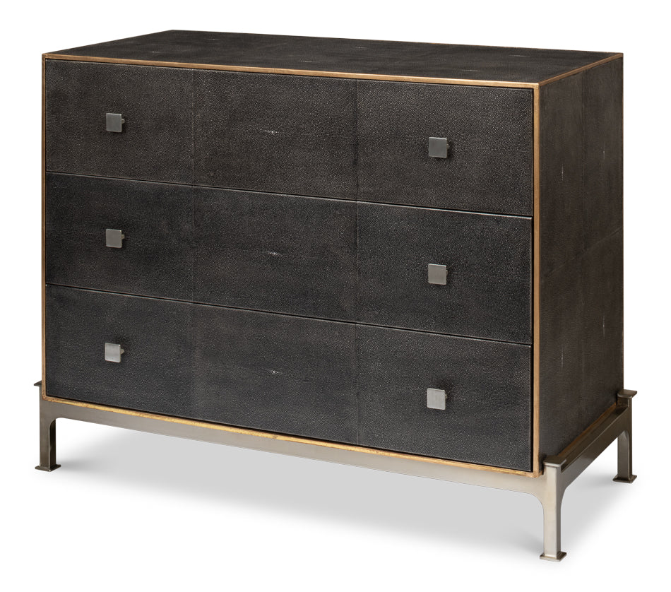 American Home Furniture | Sarreid - Grey Shagreen Dresser