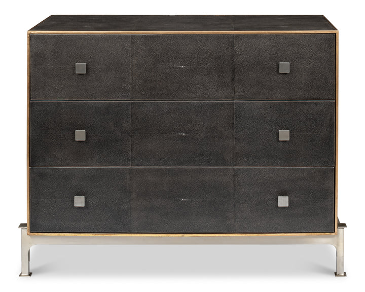 American Home Furniture | Sarreid - Grey Shagreen Dresser