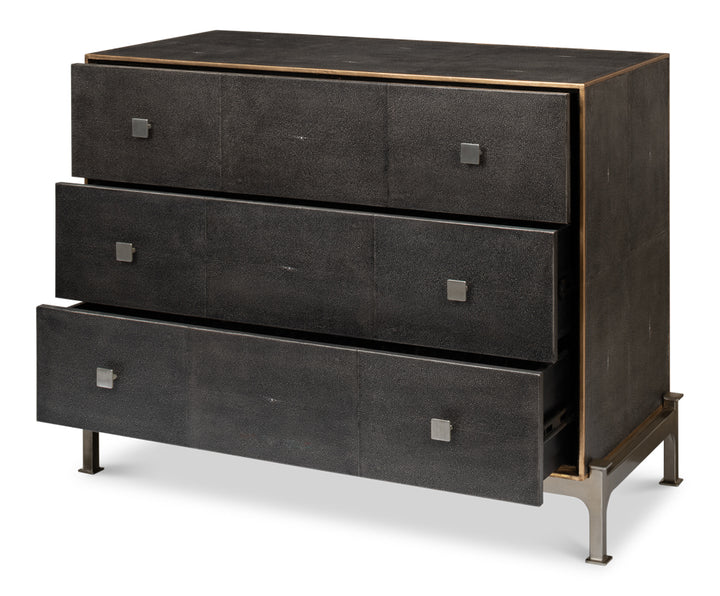 American Home Furniture | Sarreid - Grey Shagreen Dresser