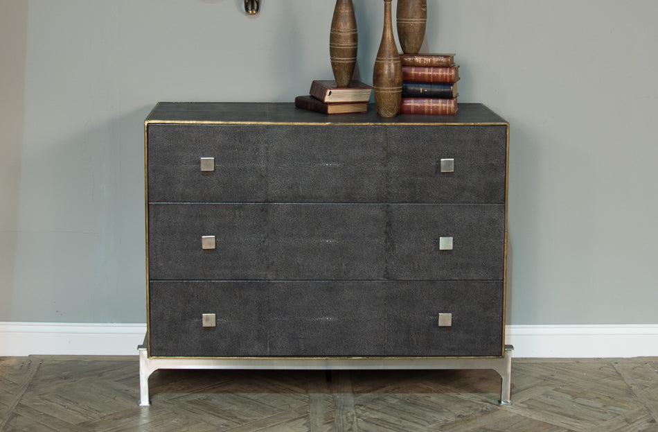 American Home Furniture | Sarreid - Grey Shagreen Dresser