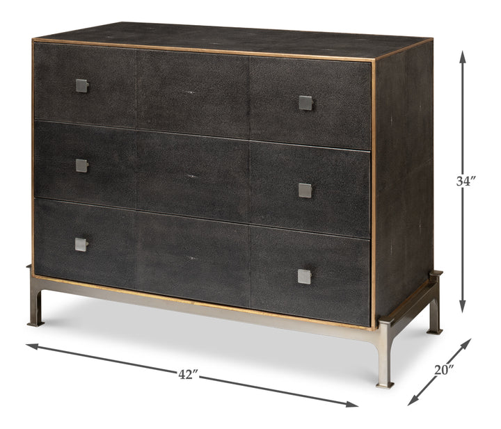 American Home Furniture | Sarreid - Grey Shagreen Dresser