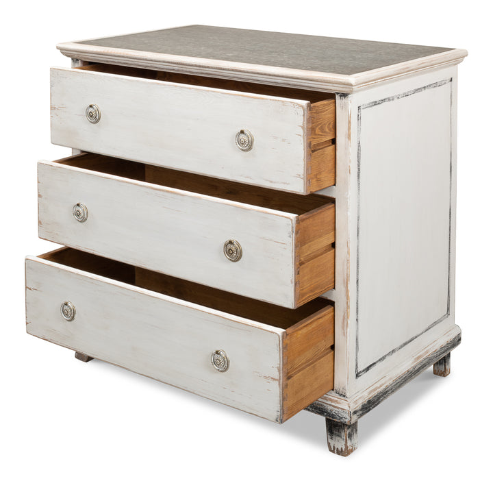 American Home Furniture | Sarreid - Charming Continent Painted Commode 1