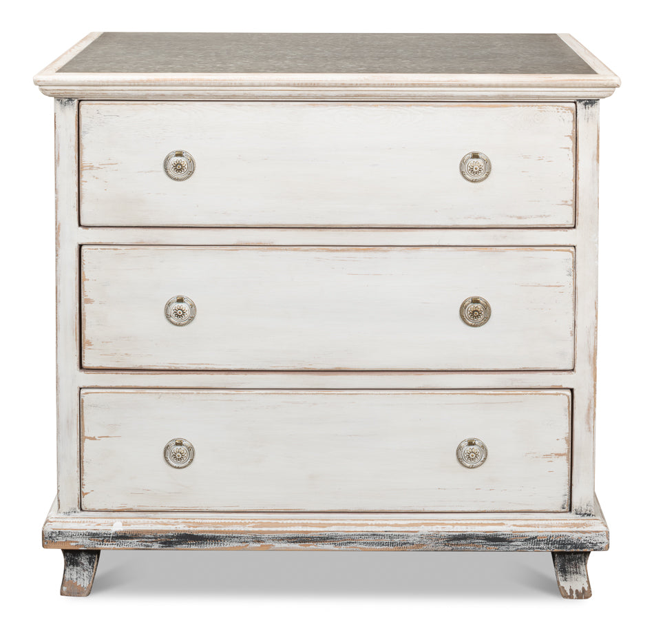 American Home Furniture | Sarreid - Charming Continent Painted Commode 1