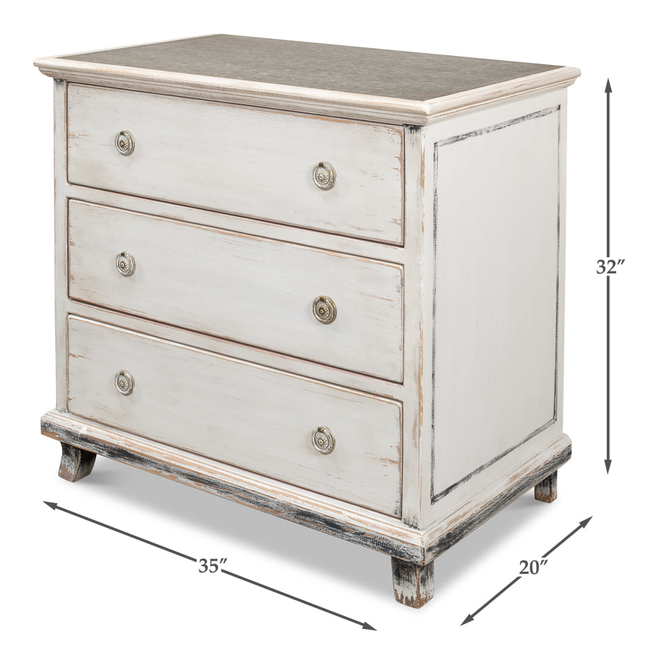 American Home Furniture | Sarreid - Charming Continent Painted Commode 1