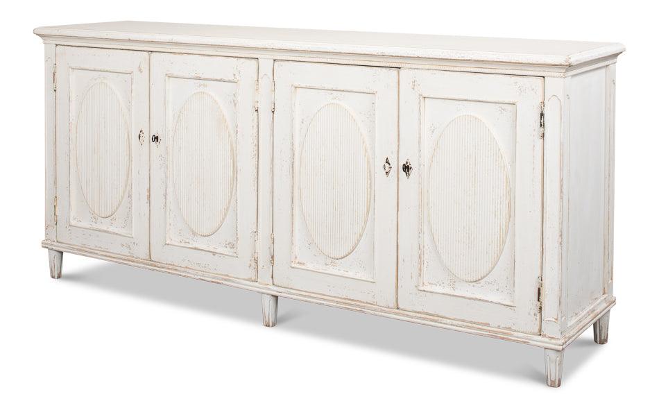 Sarreid Whitewash Ribbon Sideboard SIDEBOARDS + CREDENZAS