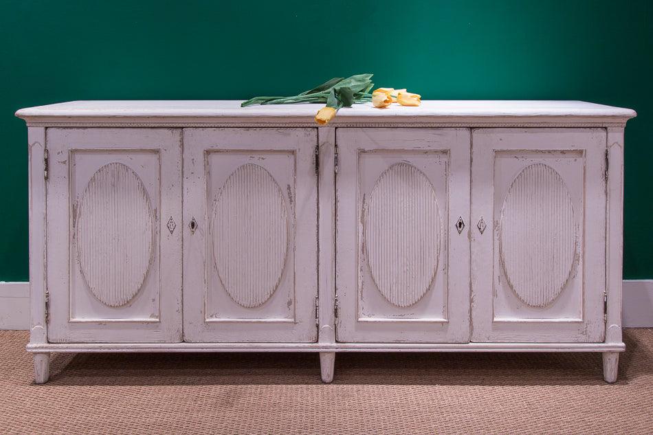 Sarreid Whitewash Ribbon Sideboard SIDEBOARDS + CREDENZAS