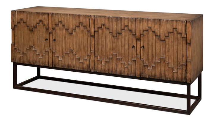 American Home Furniture | Sarreid - Aztec Sideboard On Stand - Brown