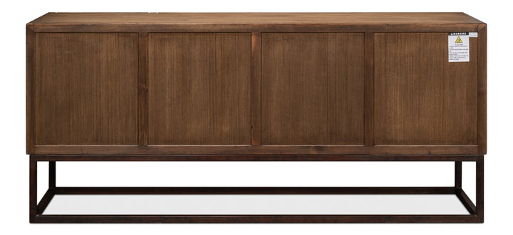 American Home Furniture | Sarreid - Aztec Sideboard On Stand - Brown
