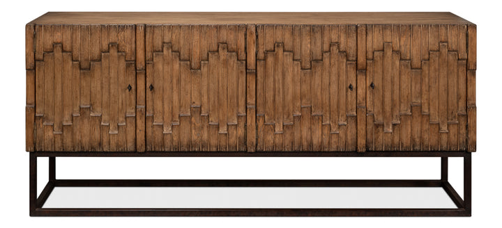 American Home Furniture | Sarreid - Aztec Sideboard On Stand - Brown