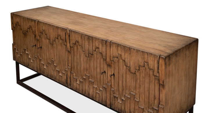 American Home Furniture | Sarreid - Aztec Sideboard On Stand - Brown