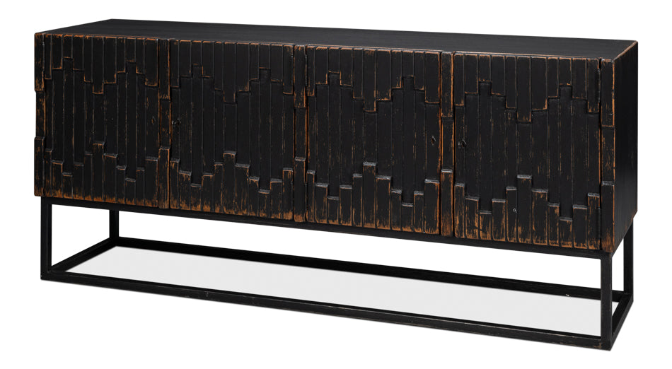 American Home Furniture | Sarreid - Aztec Sideboard - Black