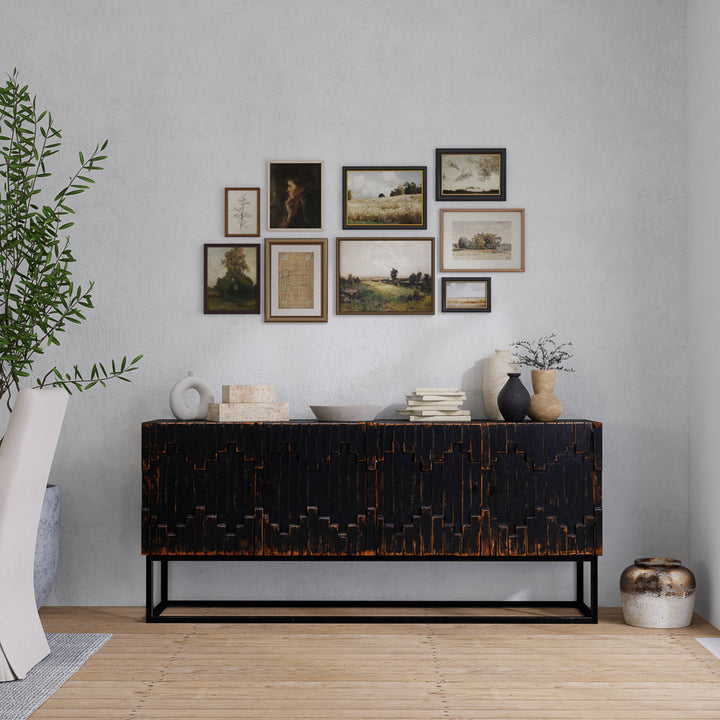 American Home Furniture | Sarreid - Aztec Sideboard - Black