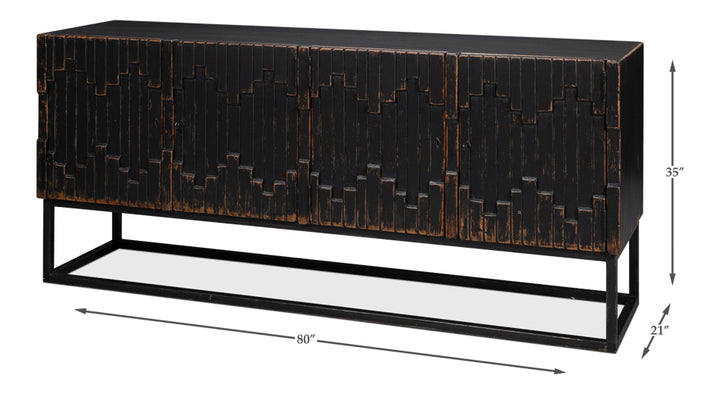 American Home Furniture | Sarreid - Aztec Sideboard - Black