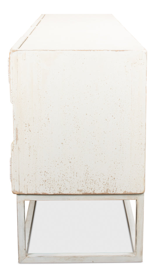 American Home Furniture | Sarreid - Aztec Sideboard On Stand - Whitewash