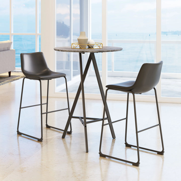 Smart Barstool (Set of 2) Black - AmericanHomeFurniture