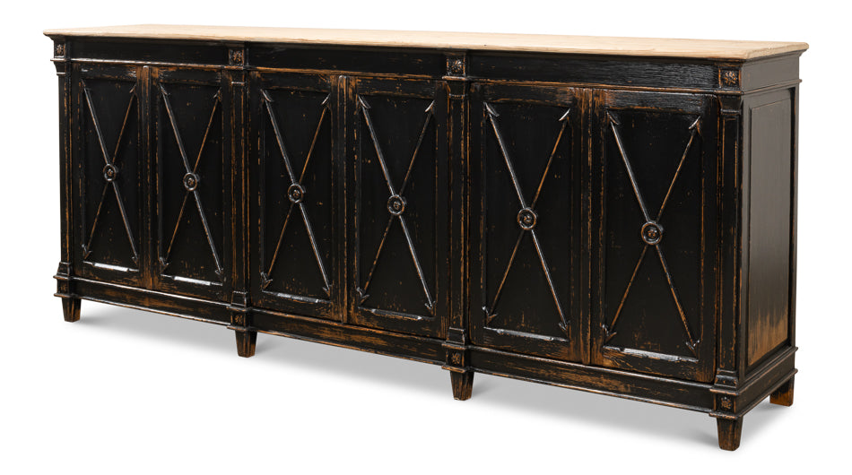 American Home Furniture | Sarreid - Marksman Sideboard - Antique Ebony