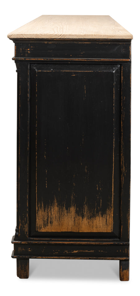 American Home Furniture | Sarreid - Marksman Sideboard - Antique Ebony