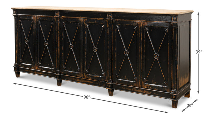 American Home Furniture | Sarreid - Marksman Sideboard - Antique Ebony