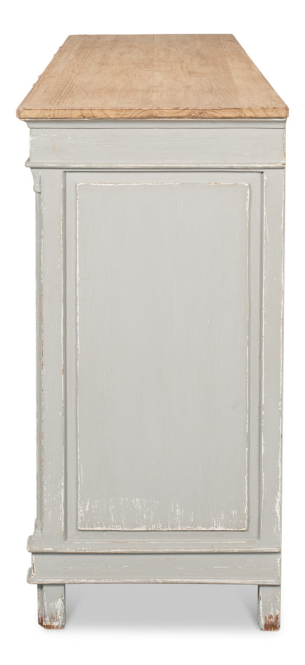 American Home Furniture | Sarreid - Marksman Sideboard Antique Muted Grey