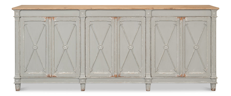 American Home Furniture | Sarreid - Marksman Sideboard Antique Muted Grey