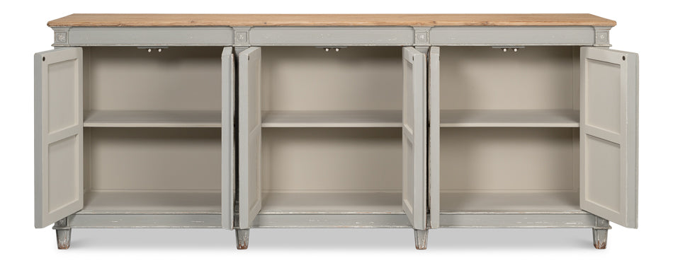 American Home Furniture | Sarreid - Marksman Sideboard Antique Muted Grey