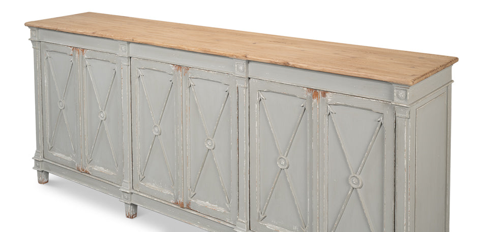 American Home Furniture | Sarreid - Marksman Sideboard Antique Muted Grey